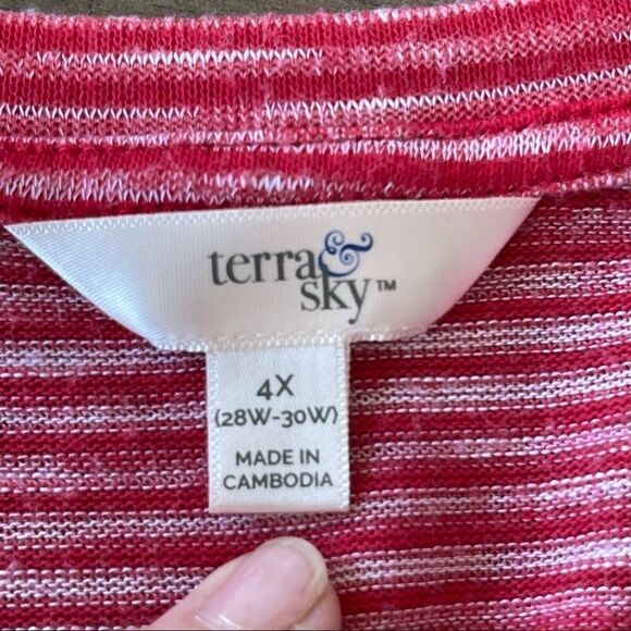 Terra & Sky Red Peplum Top Size 4X - Picture 6 of 13